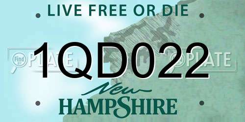 1QD022 New Hampshire License Plate