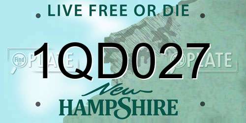 1QD027 New Hampshire License Plate