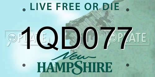 1QD077 New Hampshire License Plate