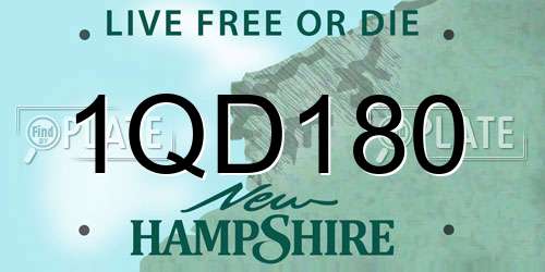 1QD180 New Hampshire License Plate