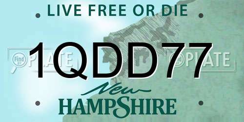 1QDD77 New Hampshire License Plate