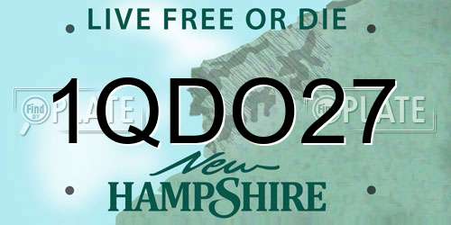 1QDO27 New Hampshire License Plate