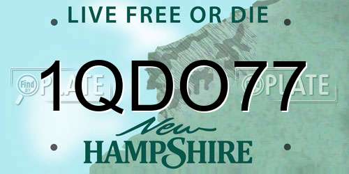 1QDO77 New Hampshire License Plate