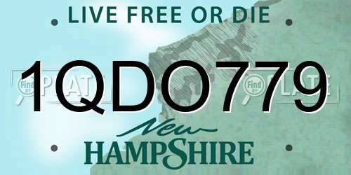 1QDO779 New Hampshire License Plate