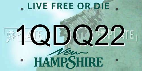 1QDQ22 New Hampshire License Plate