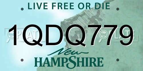 1QDQ779 New Hampshire License Plate