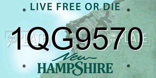 1QG9570 New Hampshire License Plate