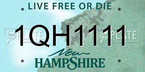 1QH1111 New Hampshire License Plate
