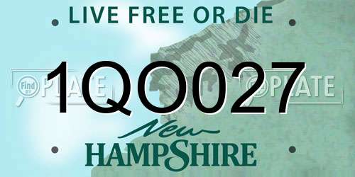 1QO027 New Hampshire License Plate