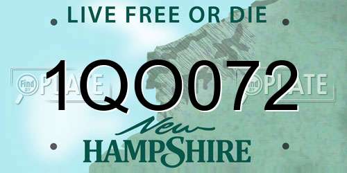1QO072 New Hampshire License Plate