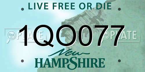1QO077 New Hampshire License Plate