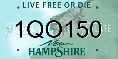 1QO150 New Hampshire License Plate