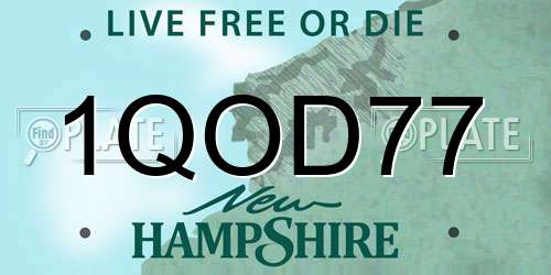 1QOD77 New Hampshire License Plate