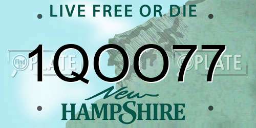 1QOO77 New Hampshire License Plate