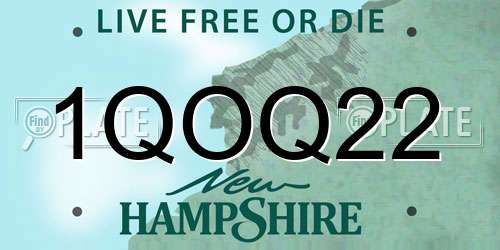 1QOQ22 New Hampshire License Plate