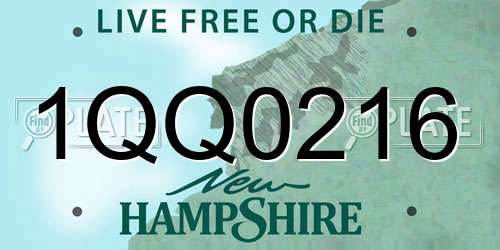 1QQ0216 New Hampshire License Plate