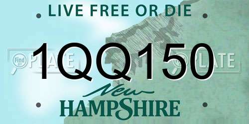 1QQ150 New Hampshire License Plate