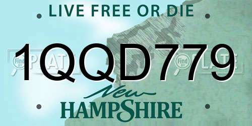1QQD779 New Hampshire License Plate