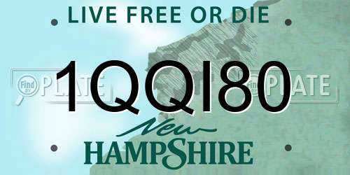1QQI80 New Hampshire License Plate