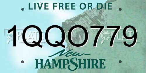 1QQO779 New Hampshire License Plate