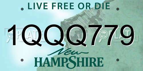 1QQQ779 New Hampshire License Plate