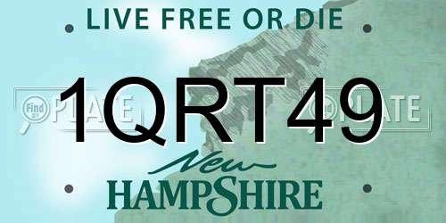 1QRT49 New Hampshire License Plate