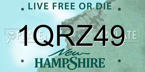1QRZ49 New Hampshire License Plate