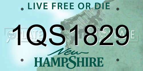 1QS1829 New Hampshire License Plate