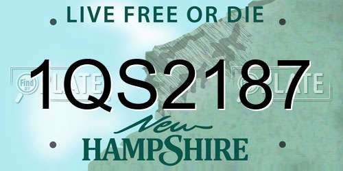 1QS2187 New Hampshire License Plate