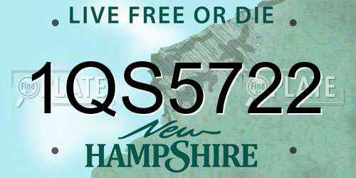 1QS5722 New Hampshire License Plate