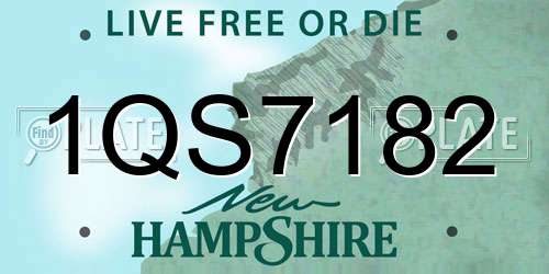1QS7182 New Hampshire License Plate