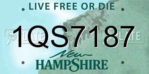 1QS7187 New Hampshire License Plate