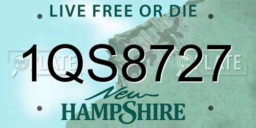 1QS8727 New Hampshire License Plate