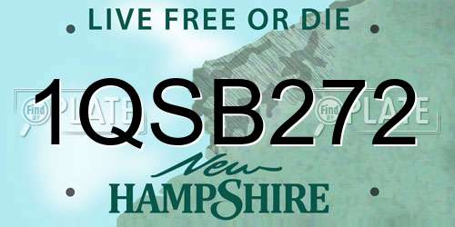 1QSB272 New Hampshire License Plate