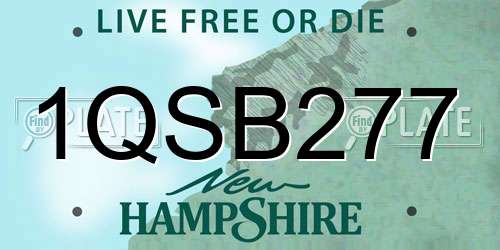 1QSB277 New Hampshire License Plate
