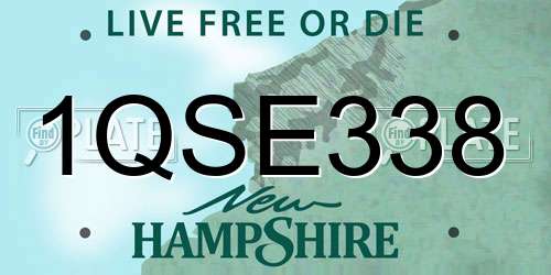 1QSE338 New Hampshire License Plate