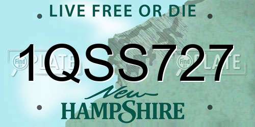 1QSS727 New Hampshire License Plate