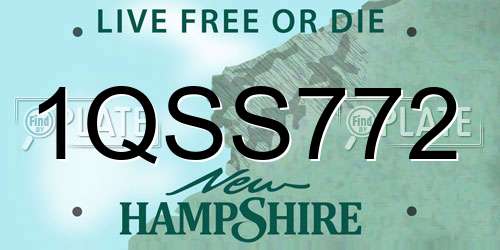 1QSS772 New Hampshire License Plate