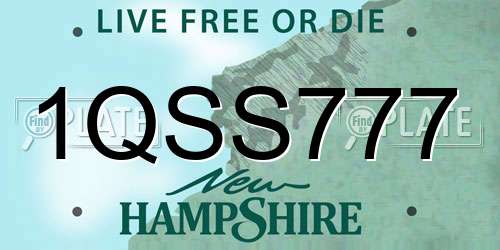 1QSS777 New Hampshire License Plate