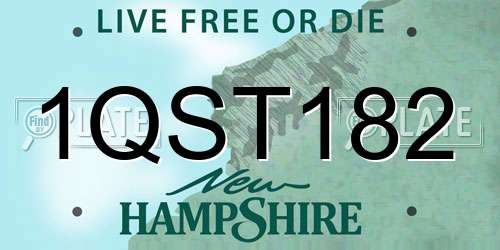 1QST182 New Hampshire License Plate