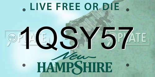 1QSY57 New Hampshire License Plate