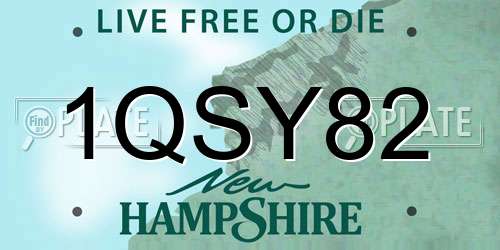 1QSY82 New Hampshire License Plate
