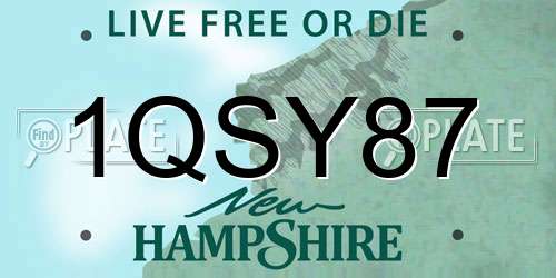 1QSY87 New Hampshire License Plate