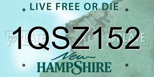 1QSZ152 New Hampshire License Plate