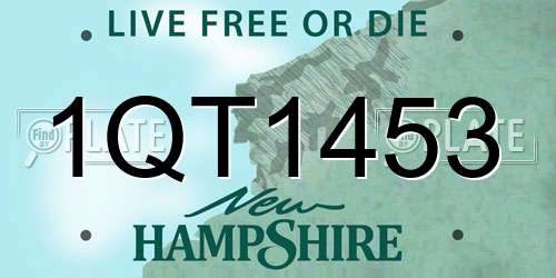 1QT1453 New Hampshire License Plate