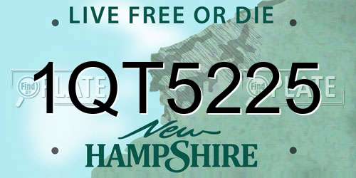 1QT5225 New Hampshire License Plate
