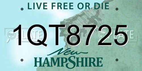 1QT8725 New Hampshire License Plate