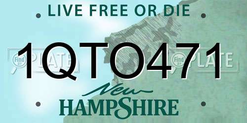 1QTO471 New Hampshire License Plate