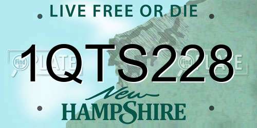 1QTS228 New Hampshire License Plate