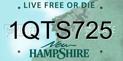 1QTS725 New Hampshire License Plate